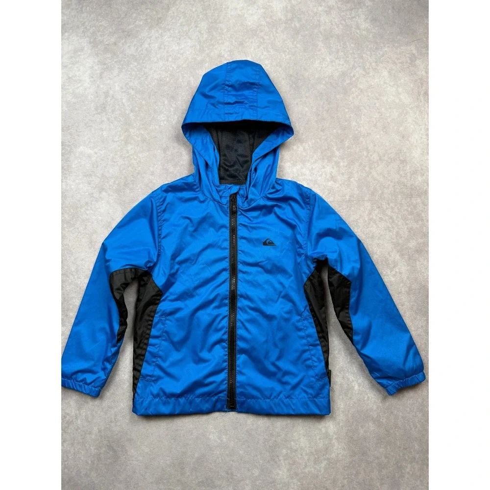 Quiksilver Kids 4T Blue QuikTech 600mm Hooded Windbreaker Jacket Mesh Outdoors